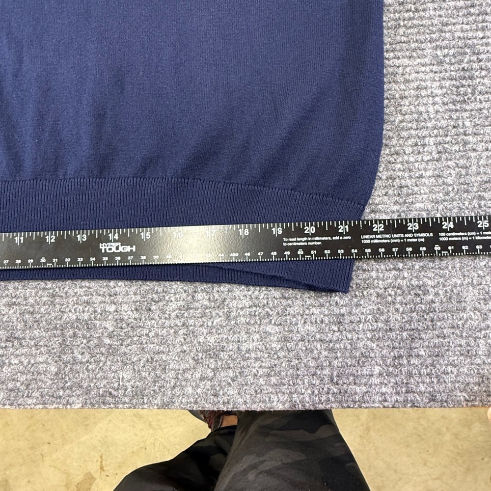 LLBean Mens Quarter Zip Sweater Navy Blue 95 Cotton 5 Cashmere‎ XXL REG  sporty - Picture 12 of 16